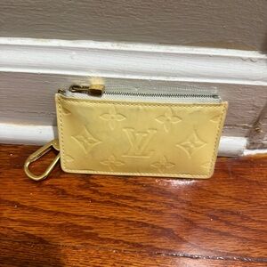 Louis Vuitton Yellow Vernis Key and Card Holder with Gold Accents